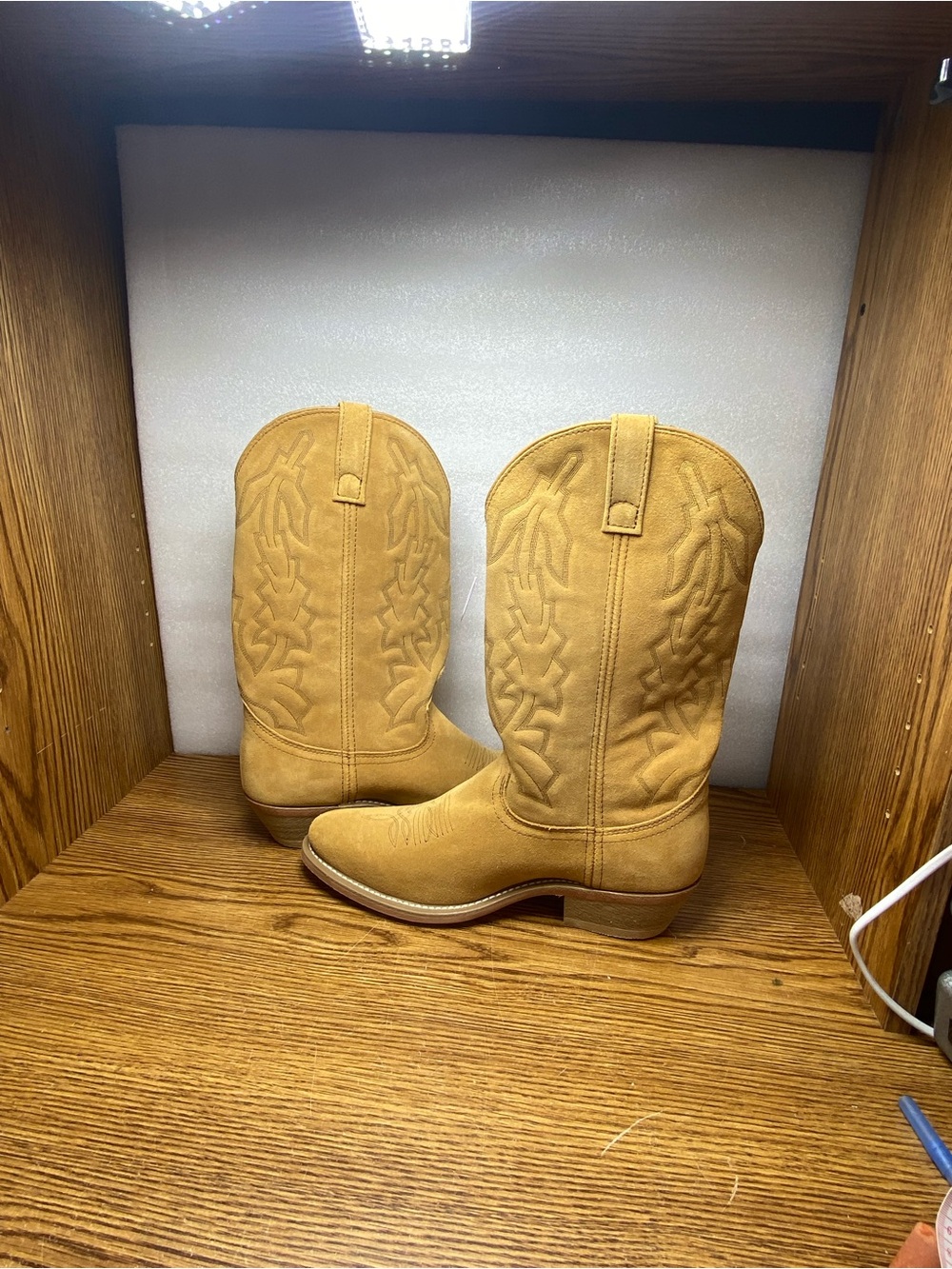 Laredo Boots Men's Size 11 D Larkin Brown Suede Leather Western Cowboy Round Toe - Picture 9 of 14